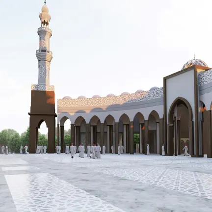 Mosque Courtyard and Arcade — Architectural Render